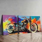 3pcs Vibrant Motorcycle Modern Oil High-Quality Wall Art Set Canvas Framed 40x60cm - High Quality Print 100% Australian Made Wall Canvas Ready to Hang