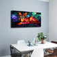 Vibrant Geometric Cat Décor Wall Art Canvas Office Home Room Framed 120x60cm