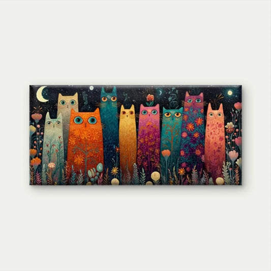 Cosmic Background, Florals Wall Art Canvas Office Home Room Framed 80x45cm