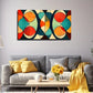 Vibrant Circles & Lines Wall Art Canvas Office Home Room Framed 120x60cm
