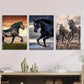3pcs Galloping Horses Beautiful Horse Paintings Wall Art Set Canvas Framed 40x60cm - High Quality Print 100% Australian Made Wall Canvas Ready to Hang