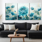 3pcs Lotus Soft Hues and Lush Greenery Perfect Wall Art Set Canvas Framed 40x60cm - High Quality Print 100% Australian Made Wall Canvas Ready to Hang