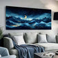 Night Sky Gold Starry Moon wall canvas office home room framed 120x60cm
