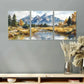 3pcs Grand Teton National Park Triptych Canvas Metal Print Ready to Hang Art
