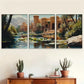 3pcss  beautiful Oriental Oasis Landscape  Wall Art Set Canvas Framed 40x60cm - High Quality Print 100% Australian Made Wall Canvas Ready to Hang