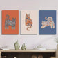 3pcs paintings combining animals and plants Metal Print Ready to Hang Art