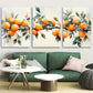 3pcs Minimalist Orange Branch with Leaves Metal Print Ready to Hang Art