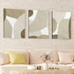 3pcs Mid Century Earth Tone Abstract Geometric Wall Art Set Canvas Framed 40x60cm - High Quality Print 100% Australian Made Wall Canvas Ready to Hang