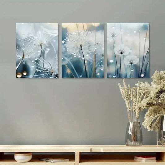 3pcs Tiny Wet World Metal Print Ready to Hang Art