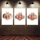 3pcs Anatomy Art Skeleton And Flowers Poster Metal Print Ready to Hang Art