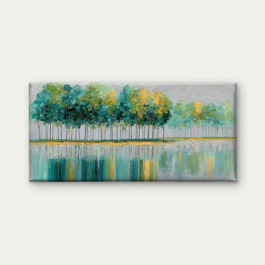 Abstract Landscape Forest Wall Art Canvas Office Home Room Framed 80x45cm