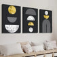 3pcs Black And Golden Geometric Wall Art Set Canvas Framed 40x60cm - High Quality Print 100% Australian Made Wall Canvas Ready to Hang