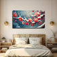 Winter Plum Snow The Branch Wall Art Canvas Office Home Room Framed 80x45cm