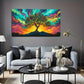 Vibrant Rainbow Tree Of Life Wall Art Canvas Office Home Room Framed 120x60cm