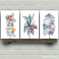 3pcs Botanical Art Leaves Decoration Poster Metal Print Ready to Hang Art