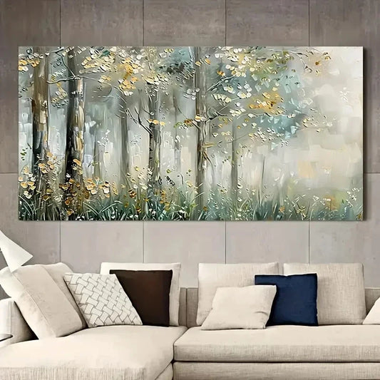 Abstract Art Forest Trees wall canvas office home room framed 80x45cm