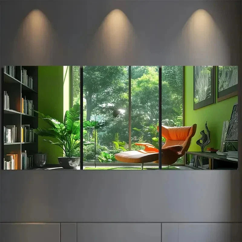 3pcs  Modern Vibrant Green-Themed Wall Art Set Canvas Framed 40x60cm - High Quality Print 100% Australian Made Wall Canvas Ready to Hang