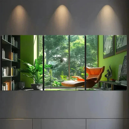 3pcs  Modern Vibrant Green-Themed Wall Art Set Canvas Framed 40x60cm - High Quality Print 100% Australian Made Wall Canvas Ready to Hang