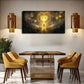 Golden Accents & Silhouette Wall Art Canvas Office Home Room Framed 80x45cm