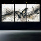 3pcs Ink Butterfly Modern Abstract Musical Notes Metal Print Ready to Hang Art