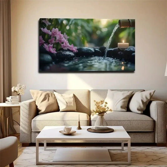 Modern Bohemian Bamboo Wall Art Canvas Office Home Room Framed 120x60cm