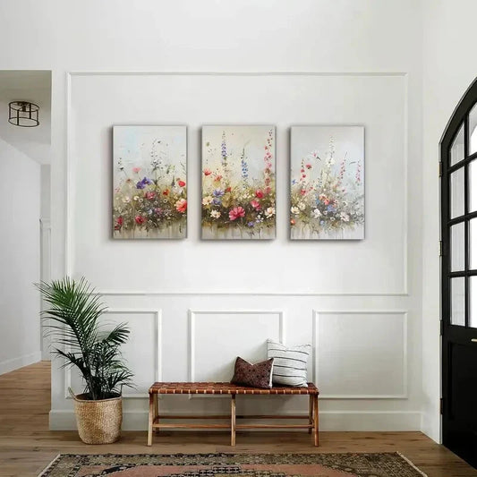 3pcs   farmhouse decoration, hazy flower  Metal Print Ready to Hang Art