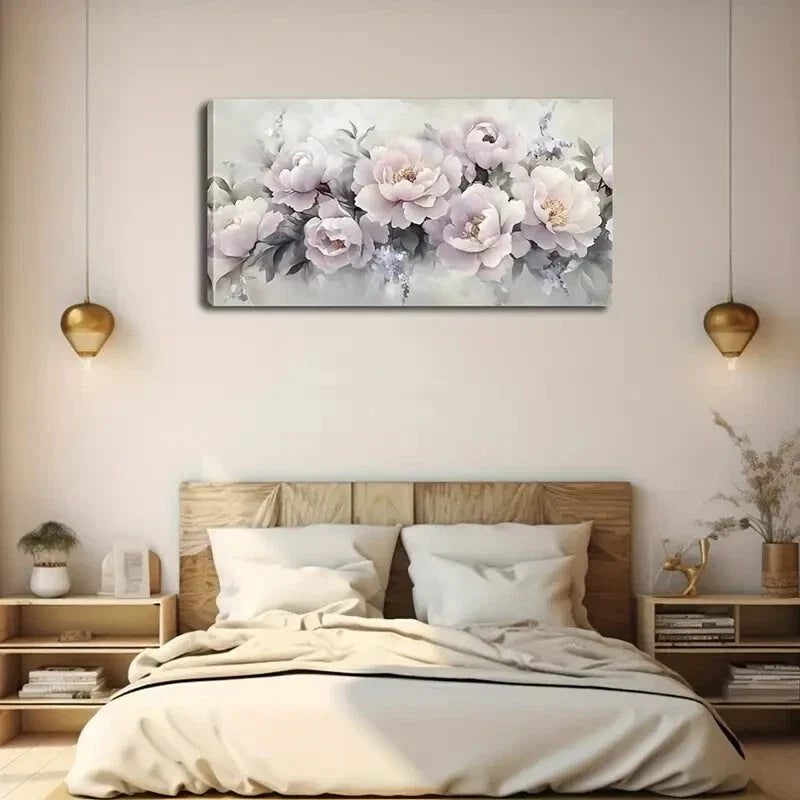 Pink Peony Flower Rich Petal Wall Art Canvas Office Home Room Framed 120x60cm