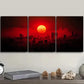 3pcs The moon over the city Metal Print Ready to Hang Art