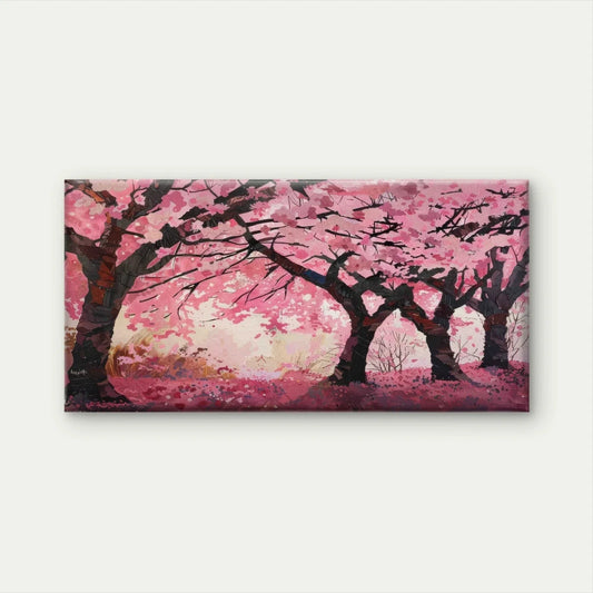 Spring Cherry Blossom Trees Wall Art Canvas Office Home Room Framed 80x45cm
