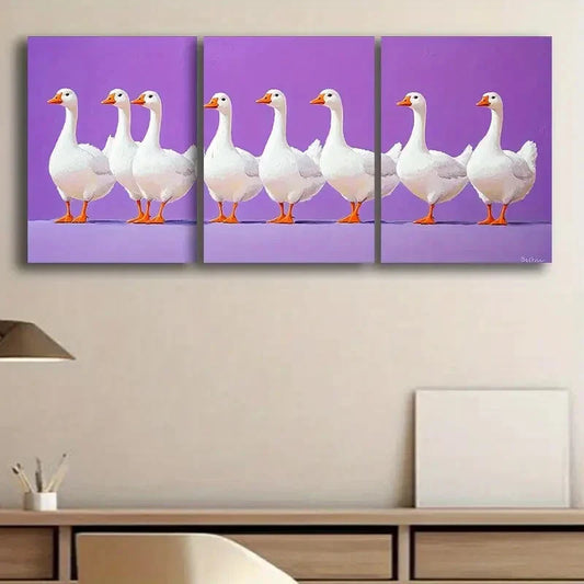 3pcs Lots of Geese Metal Print Ready to Hang Art