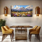 Vibrant Wildflowers Mount Fuji Wall Art Canvas Office Home Room Framed 120x60cm