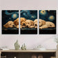 3pcs Starry Night Puppy Vintage Rustic Metal Print Ready to Hang Art
