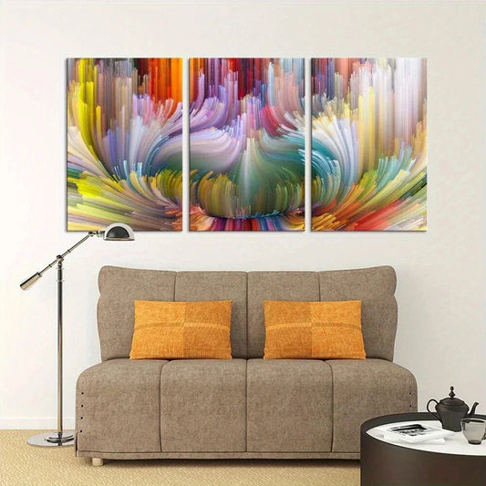 3pcs Gorgeous Petard Purple White Light Colours Metal Print Ready to Hang Art