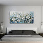 Elegant Blue Crayon Flower wall canvas office home room framed 120x60cm
