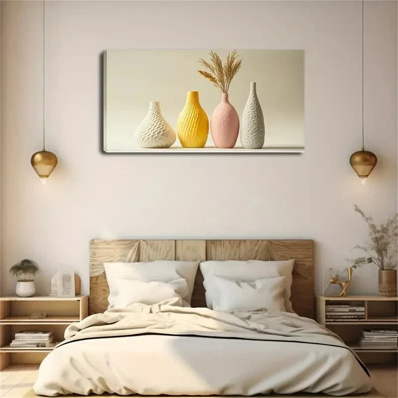Unique Shape Vases Placed Wall Art Canvas Office Home Room Framed 120x60cm