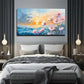 Light Pink Flowers Blooming Wall Art Canvas Office Home Room Framed 120x60cm