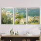 3pcs  Oil painting style cottage by the sea, Metal Print Ready to Hang Art