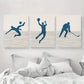 3pcs Minimalist Basketball, Baseball Design Metal Print Ready to Hang Art