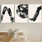 3pcs Vintage Style Black and White Metal Print Ready to Hang Art