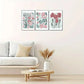 3pcs Pastel Roses & Botanical Prints Watercolor Metal Print Ready to Hang Art