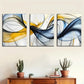 3pcs Abstract Art Design Abstract Color Line Metal Print Ready to Hang Art