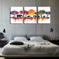 3pcs Grassland Animals, Sunset, Oil Painting, Wall Art Set Canvas Framed 40x60cm - High Quality Print 100% Australian Made Wall Canvas Ready to Hang