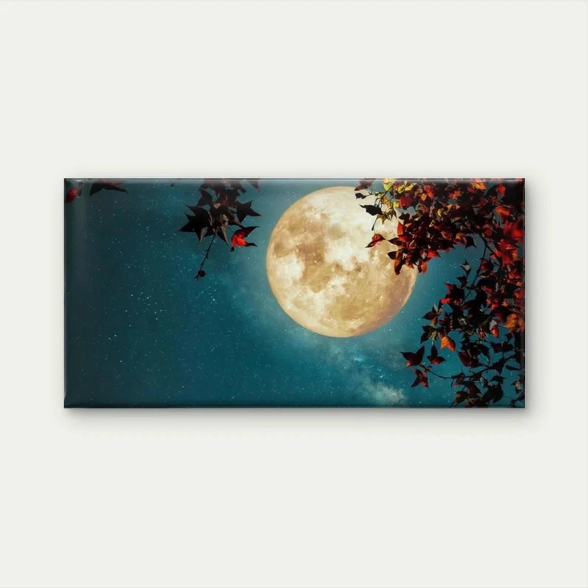 Full Moon Night Sky Wall Art Canvas Office Home Room Framed 120x60cm