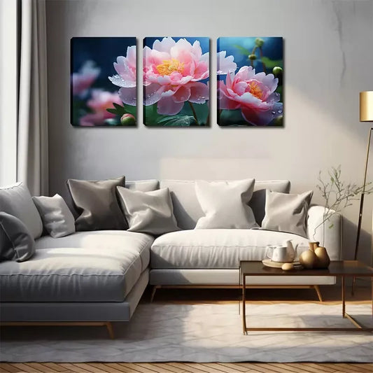 3pcs Small Mountain Stream Wall Art Set Canvas Framed 40x60cm - High Quality Print 100% Australian Made Wall Canvas Ready to Hang
