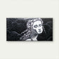Black and White Woman Portrait Wall Art Canvas Office Home Framed 80x45cm