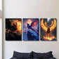 3pcs Mythical animal illustrations, Metal Print Ready to Hang Art