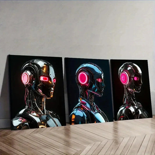 3pcs  Astronauts on the moon (19)   Wall Art Set Canvas Framed 40x60cm - High Quality Print 100% Australian Made Wall Canvas Ready to Hang