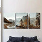 3pcs forest in the valley, dreamy mountains, Metal Print Ready to Hang Art