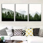 3pcs Mystical Mountain & Pine Tree Scenery, Metal Print Ready to Hang Art