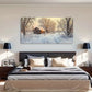 Snowy Forest Landscape Tranquil Wall Art Canvas Office Home Room Framed 120x60cm